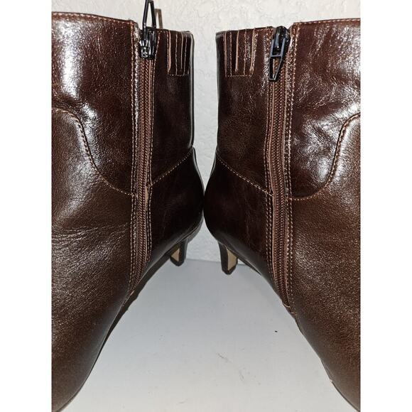 Dolce Vita Leather Heel Zip Booties - Women's Size 7 (Brown) - Picture 5 of 9